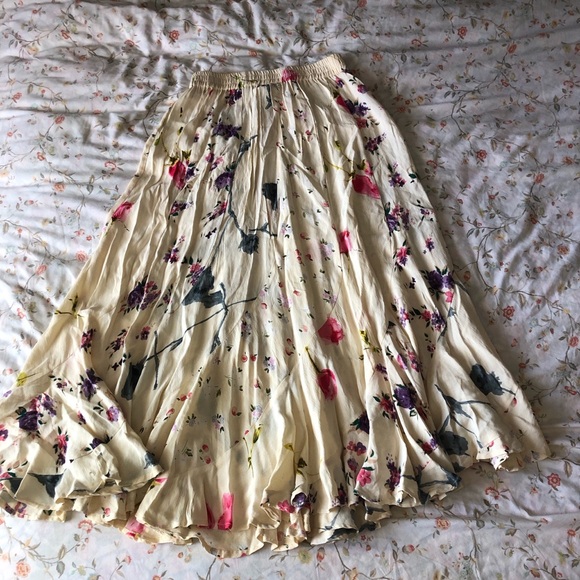 Vintage patchwork Cream and pink floral maxi skirt - Picture 8 of 8